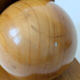 Pair of vintage bookends with polished wooden balls, Art Deco style