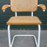 Cesca model B64 chair with armrests in white Design