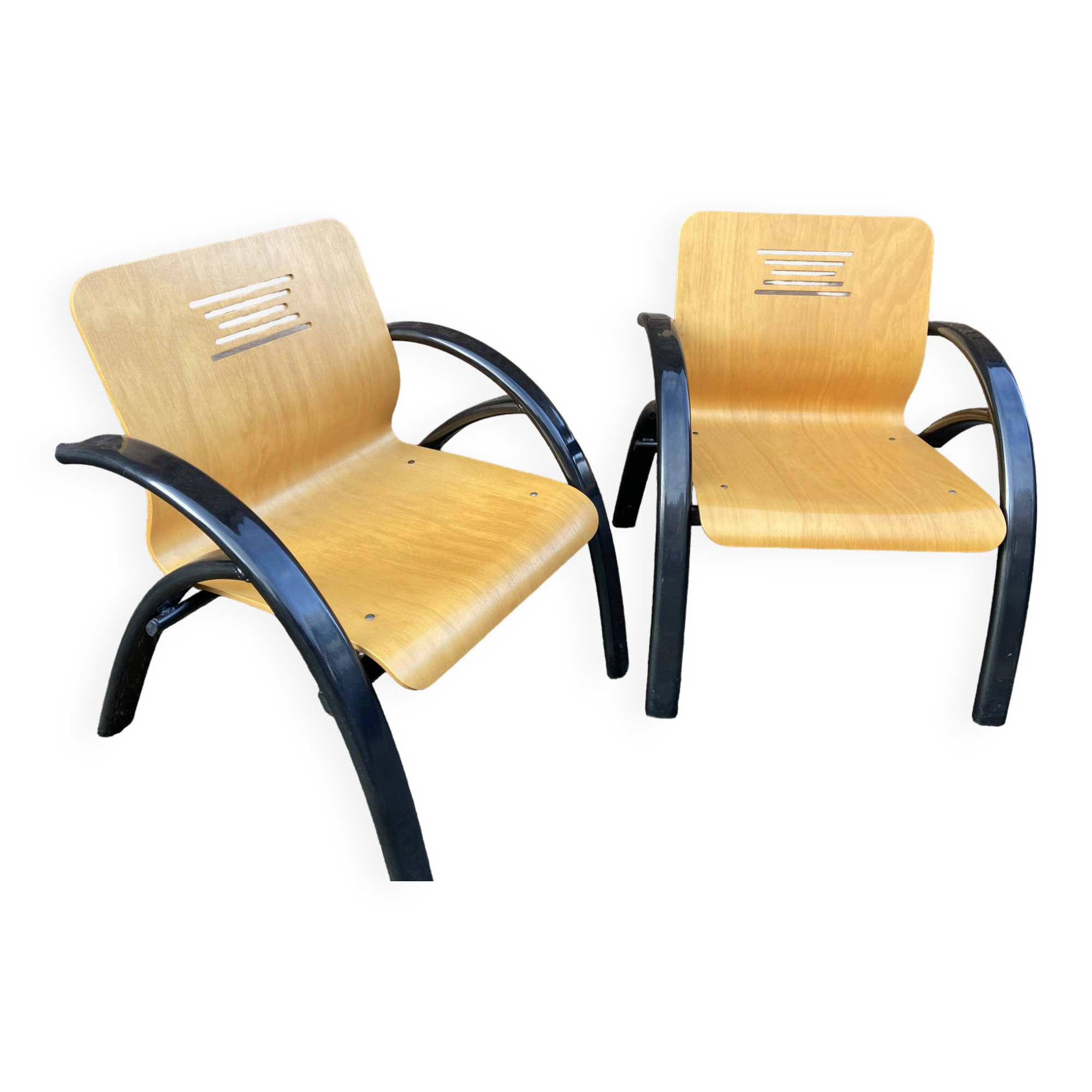Paire de fauteuils Lounge Design vintage