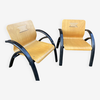 Paire de fauteuils Lounge Design vintage