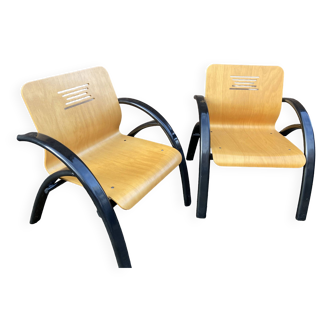Pair of vintage Design Lounge armchairs