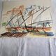 Watercolor/drawing on thick paper signed abadie