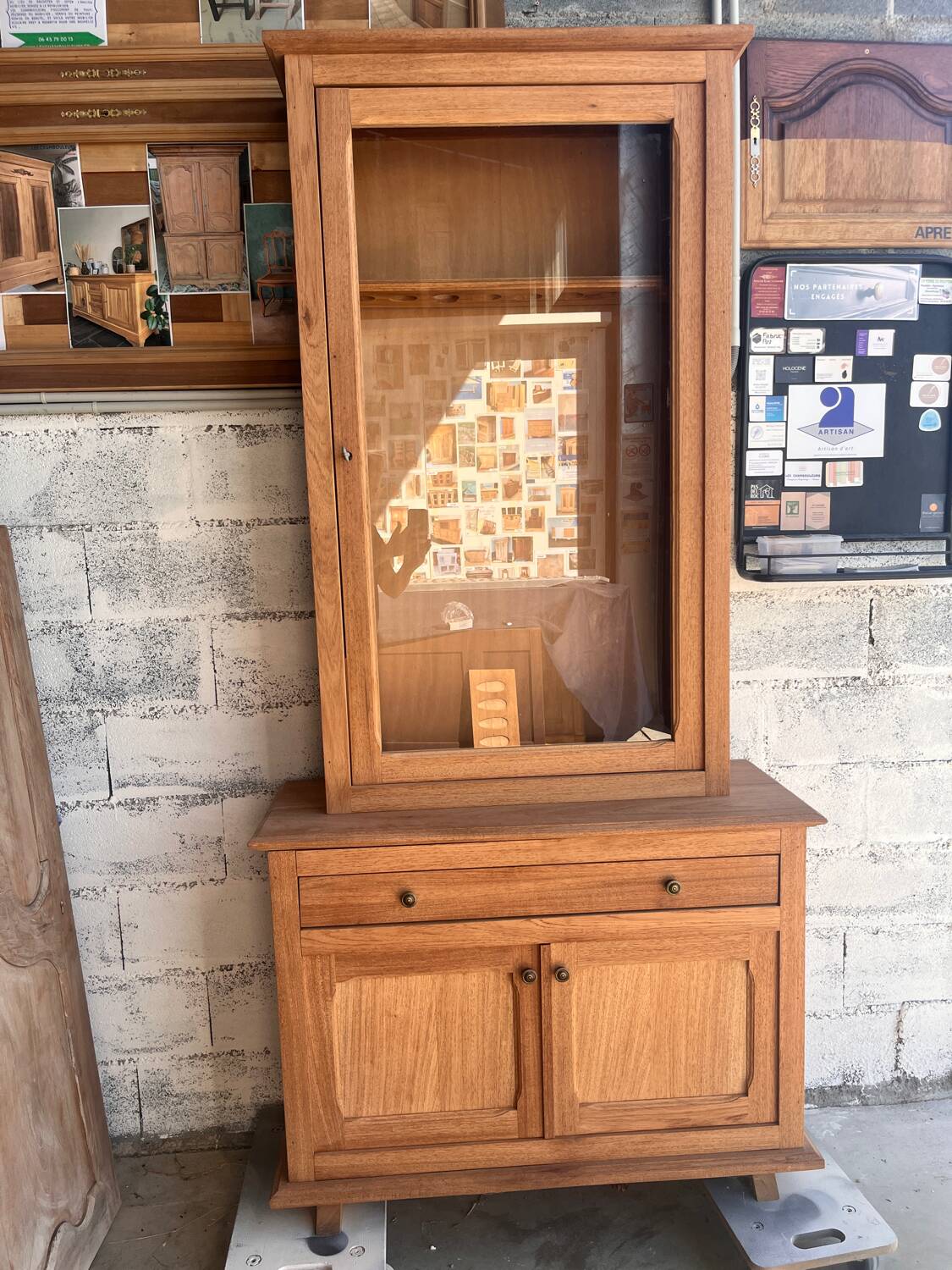 Raw wood gun cabinet