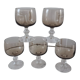 Set of 5 glasses with smoked glass stems 70s