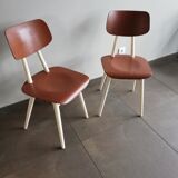 2 vintage Czech wooden chairs, Ton ex Thonet, 1960