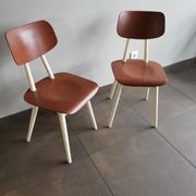 2 vintage Czech wooden chairs, Ton ex Thonet, 1960