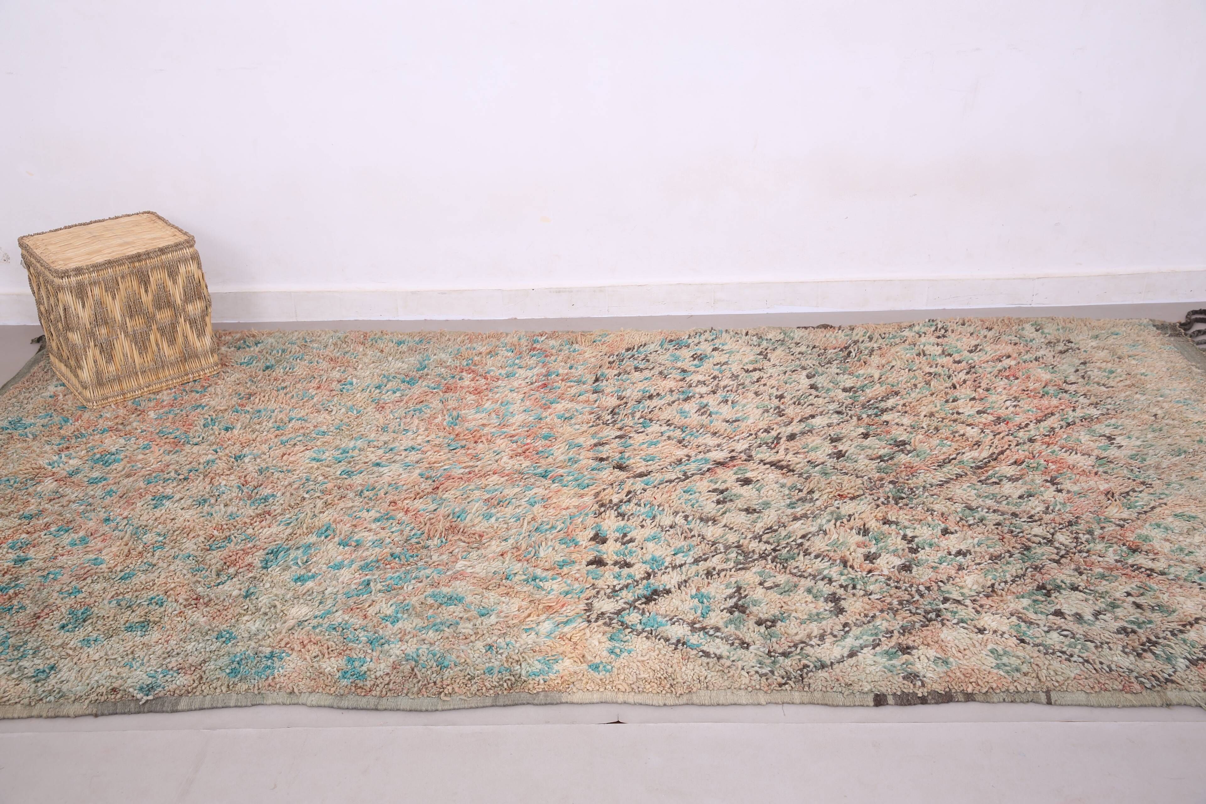 Tapis en laine marocain vintage 173 x 339 cm - Tapis fait main berbère style bohème