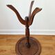 Small tripod wooden table with a vintage round top -