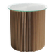 Cardboard Harmonica Side Table With Glass Top, 1970s