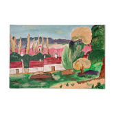 Tableau huile sur toile paysage vintage