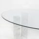Table named "Diapason". Carrara marble and glass. Cattelan Italia. 90s.