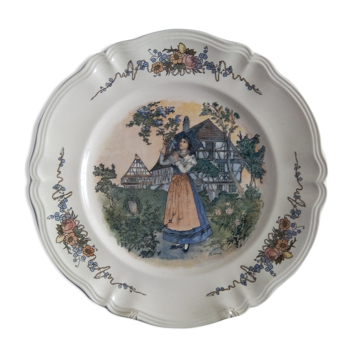 Pie dish faience from sarreguemines obernai