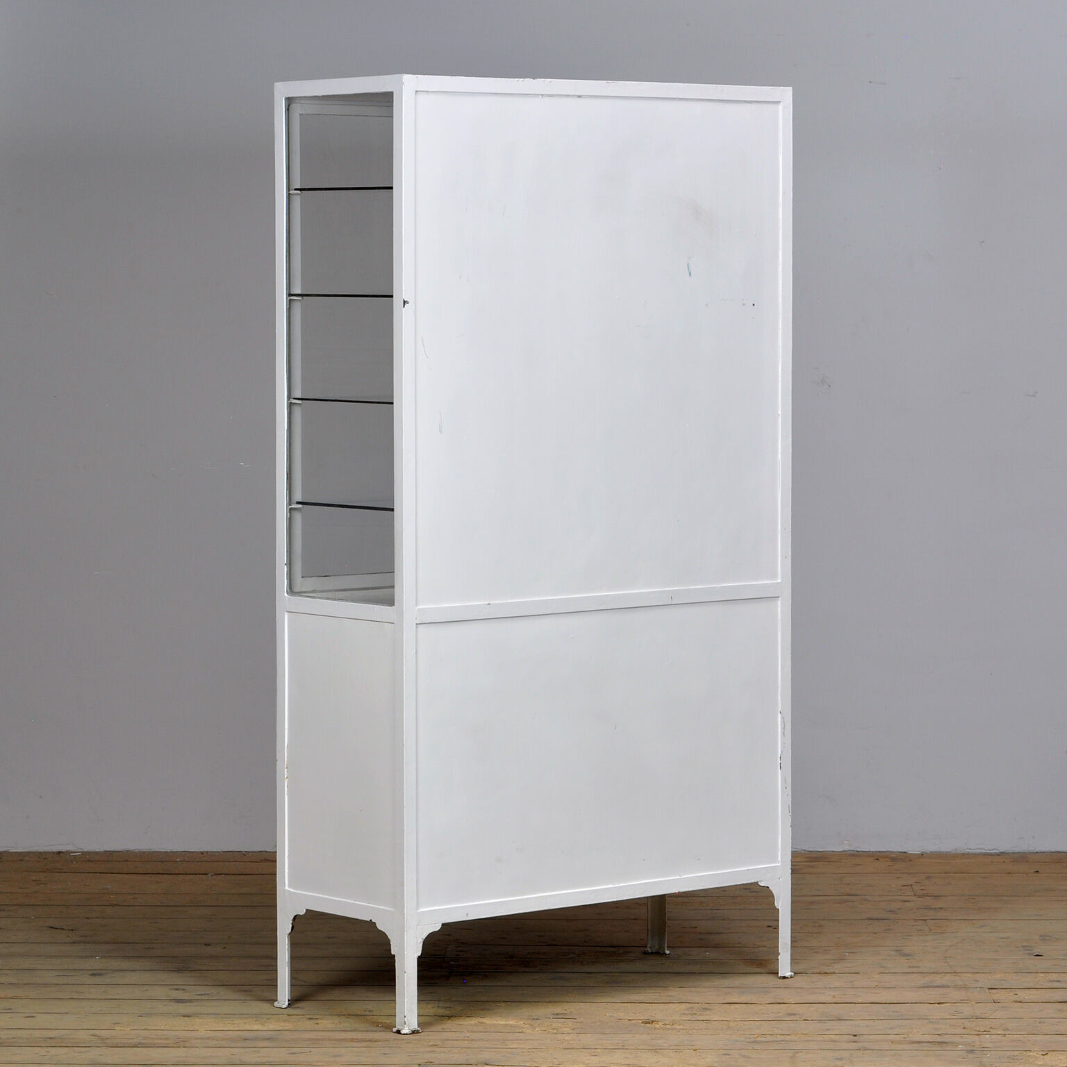 Medical iron and glass cabinet, 1940s