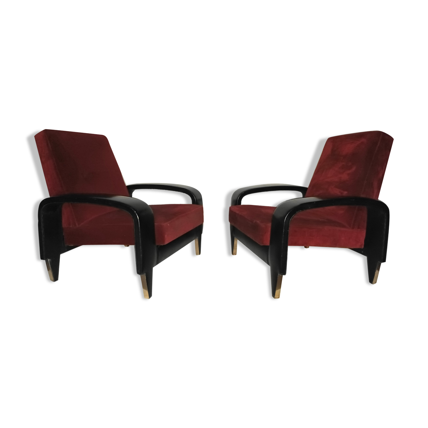 Pair of Italian club chair from the 50s