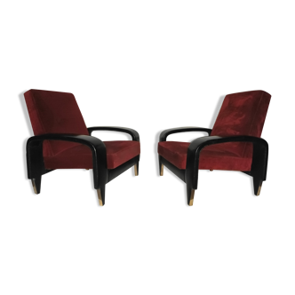 Pair of Italian club chair from the 50s