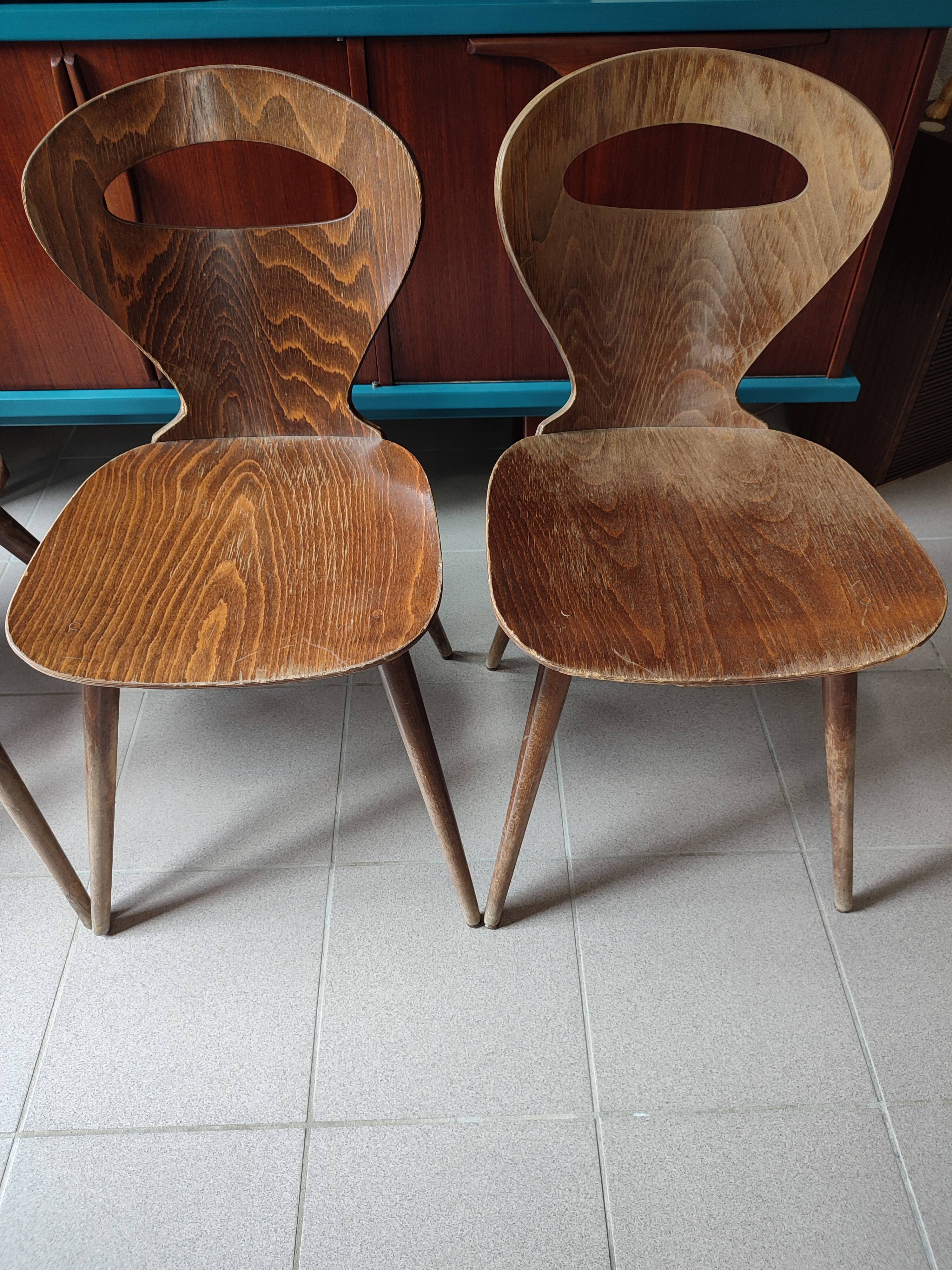 Set of 4 Baumann chairs ant model