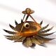 Vintage "Sunburst" ceiling light in gold metal