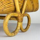 Vintage bamboo magazine rack by Vivai Del Sud, Italy, 1960s.