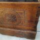Antique marriage chest castle 17th century solid oak