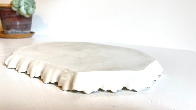 Old tray in floral pattern biscuit