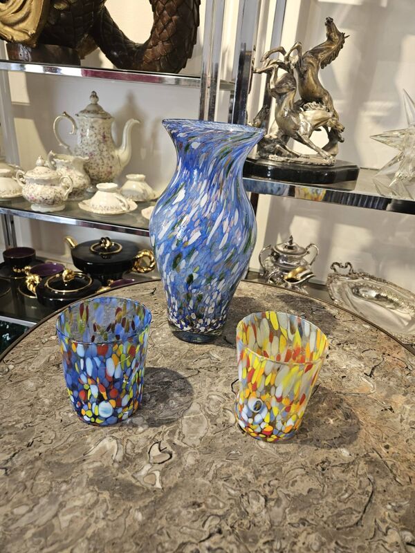 Service vase et verres de Biot