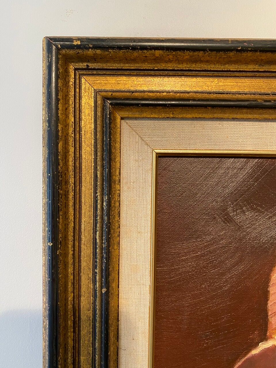 Portrait of the boy in the straw hat 70s/80s, signed