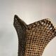 Large midcentury rattan wicker flower table lamp, 1960s