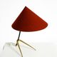 Large Kalmar Mid-Century tripod brass table lamp with a new fabric shade