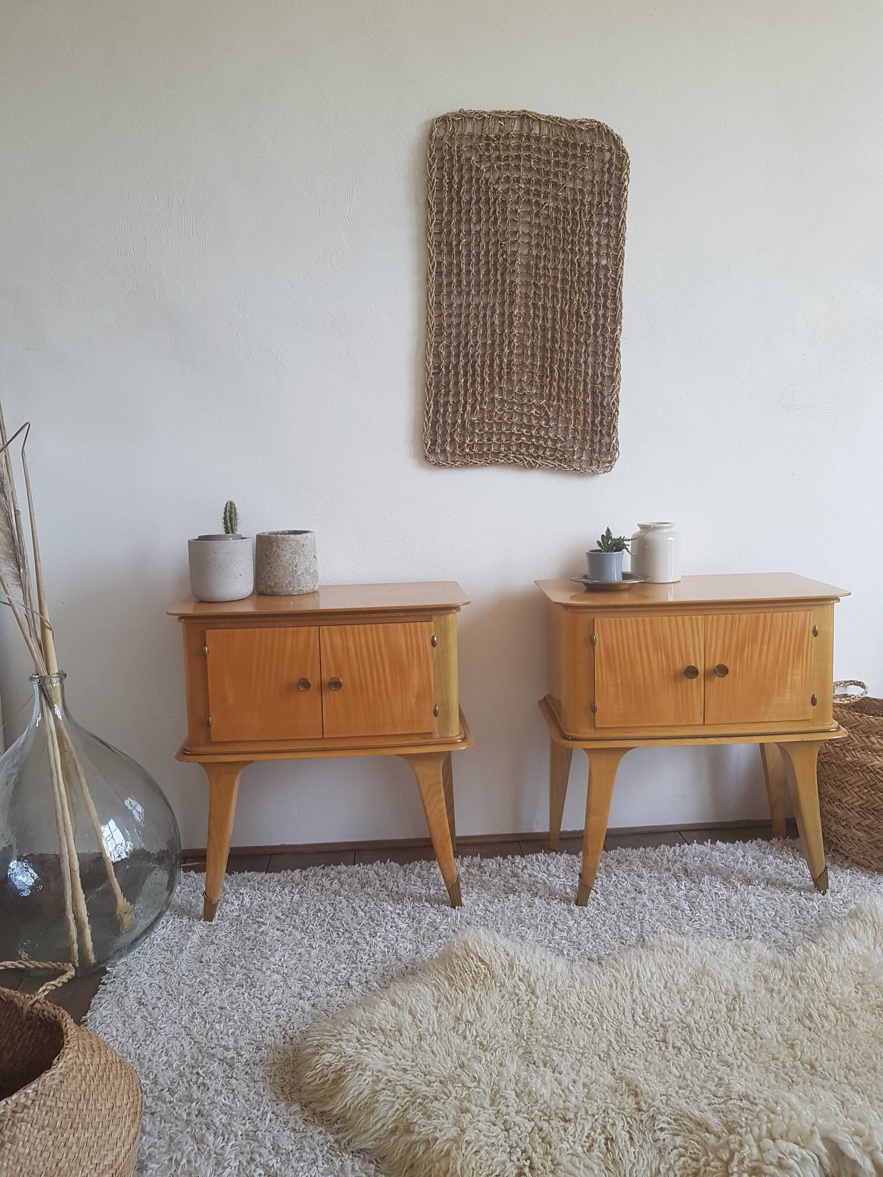 Pair of bedside tables-compass-circa 1960-Scandinavian spirit