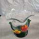 Vintage corolla vase in blown glass with applied flowers – Mura style