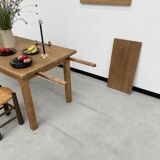 Oak farmhouse table 120cm + 200cm extensions