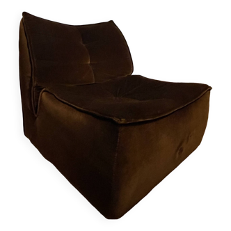 Fauteuil marron velours 1979