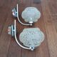 Old Art Deco wall lamps chrome and granite glass