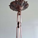 Art Deco suspension in pressed white opaline, 1920-30.