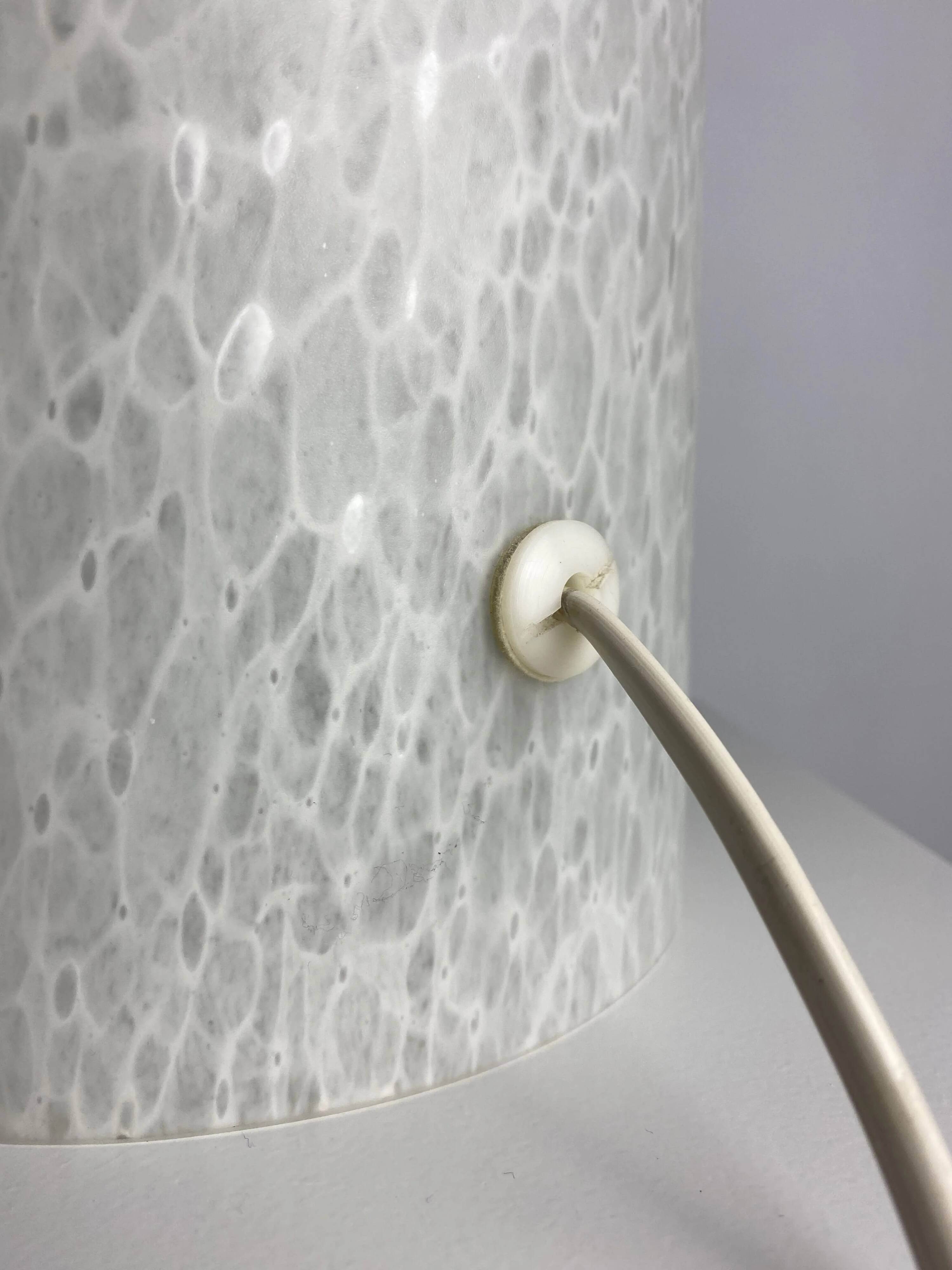 Dome table lamp in white crystal glass Peill and Putzler 1970