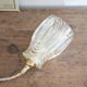 Amber cut glass tulip lamp