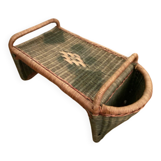 Wicker and rattan bed tray