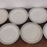 Set of 8 flat plates earth of iron st Amand n°6009