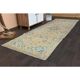 Vintage Turkish Oushak Handmade Wool Cotton Orange Runner Rug 104x310