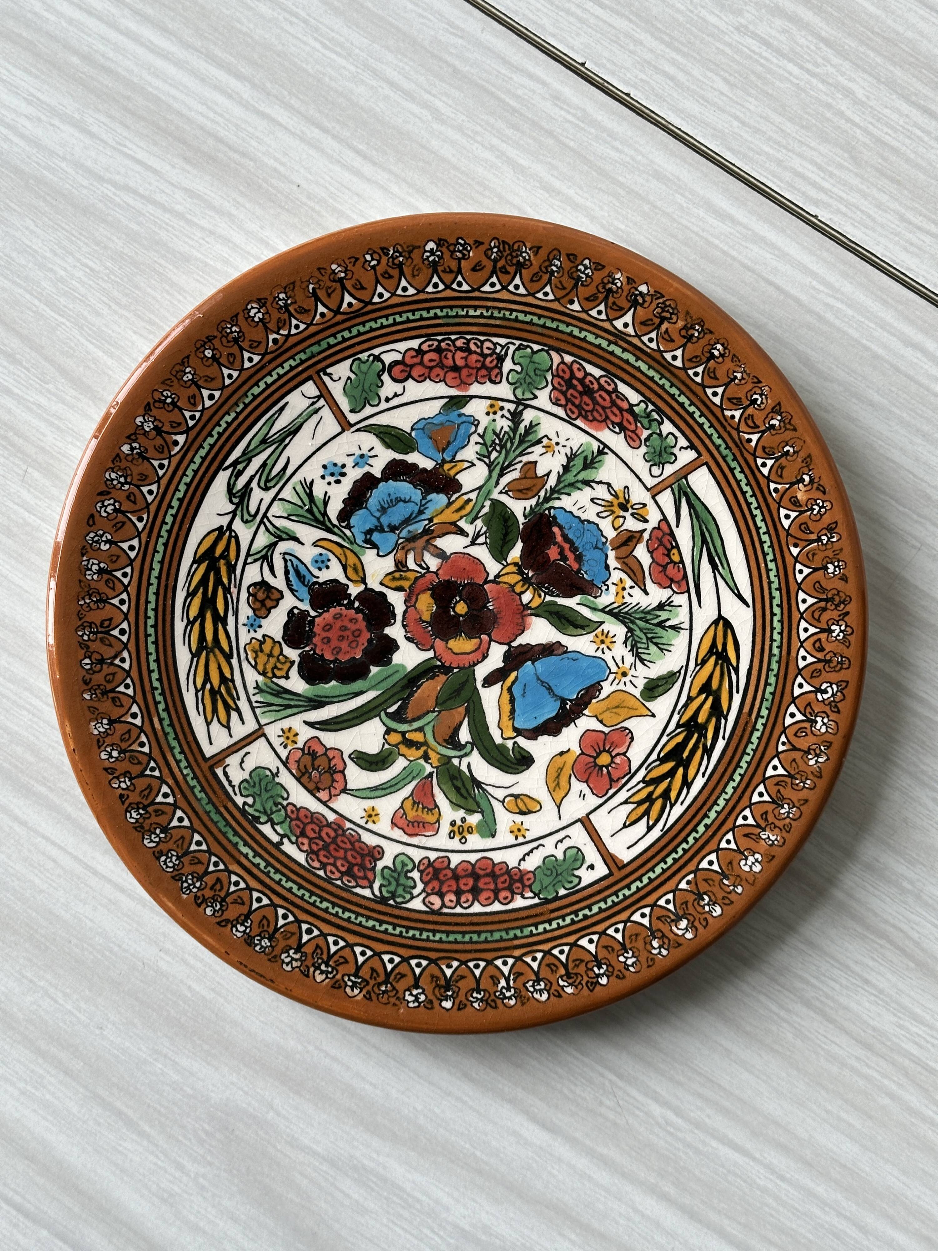 Old hand-painted plate