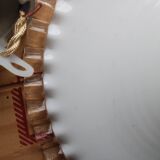 White toothed opaline hanging lamp