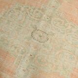 6x9 Peach Orange Turkish Vintage Rug, 192x288Cm