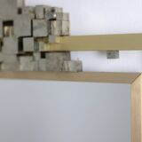 “Boizot” model mirror in brass, varnished finish. Contemporary.