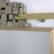 “Boizot” model mirror in brass, varnished finish. Contemporary.