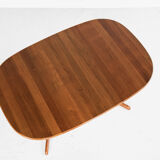 Table ovale danoise en teck avec 2 extensions