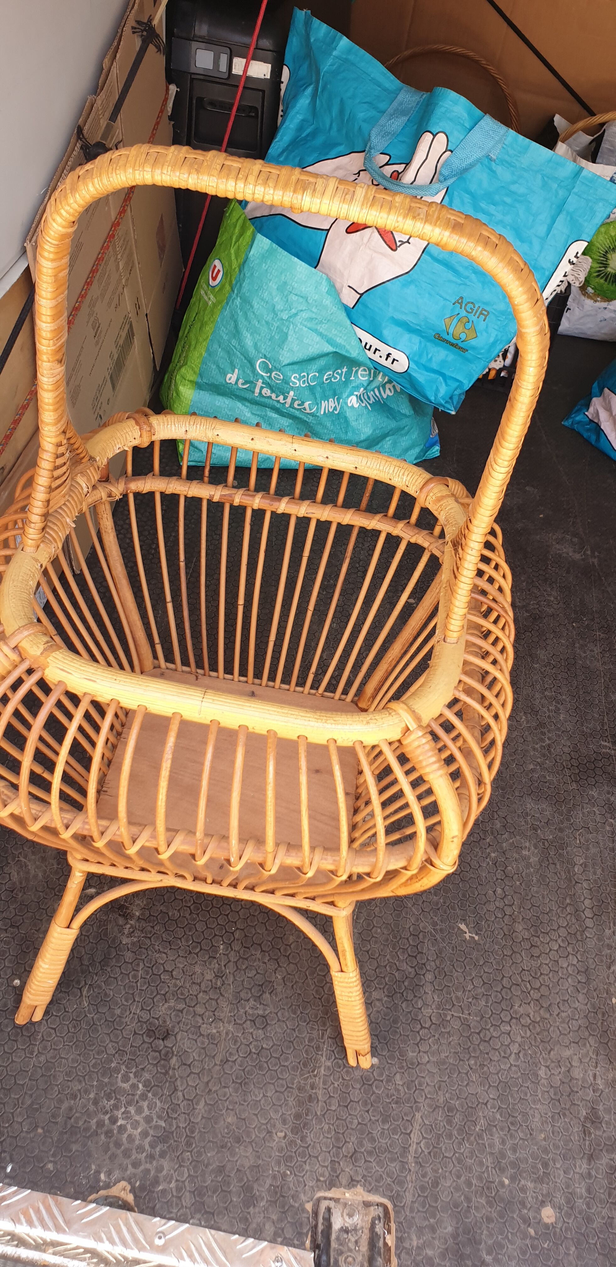 Rattan sewing basket