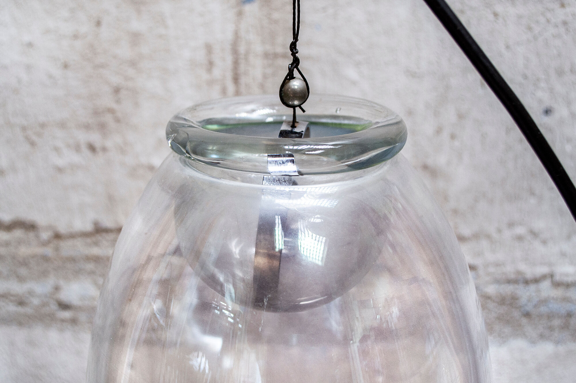 Particolare lampada in vetro Murano acidato, Italy, 1970s