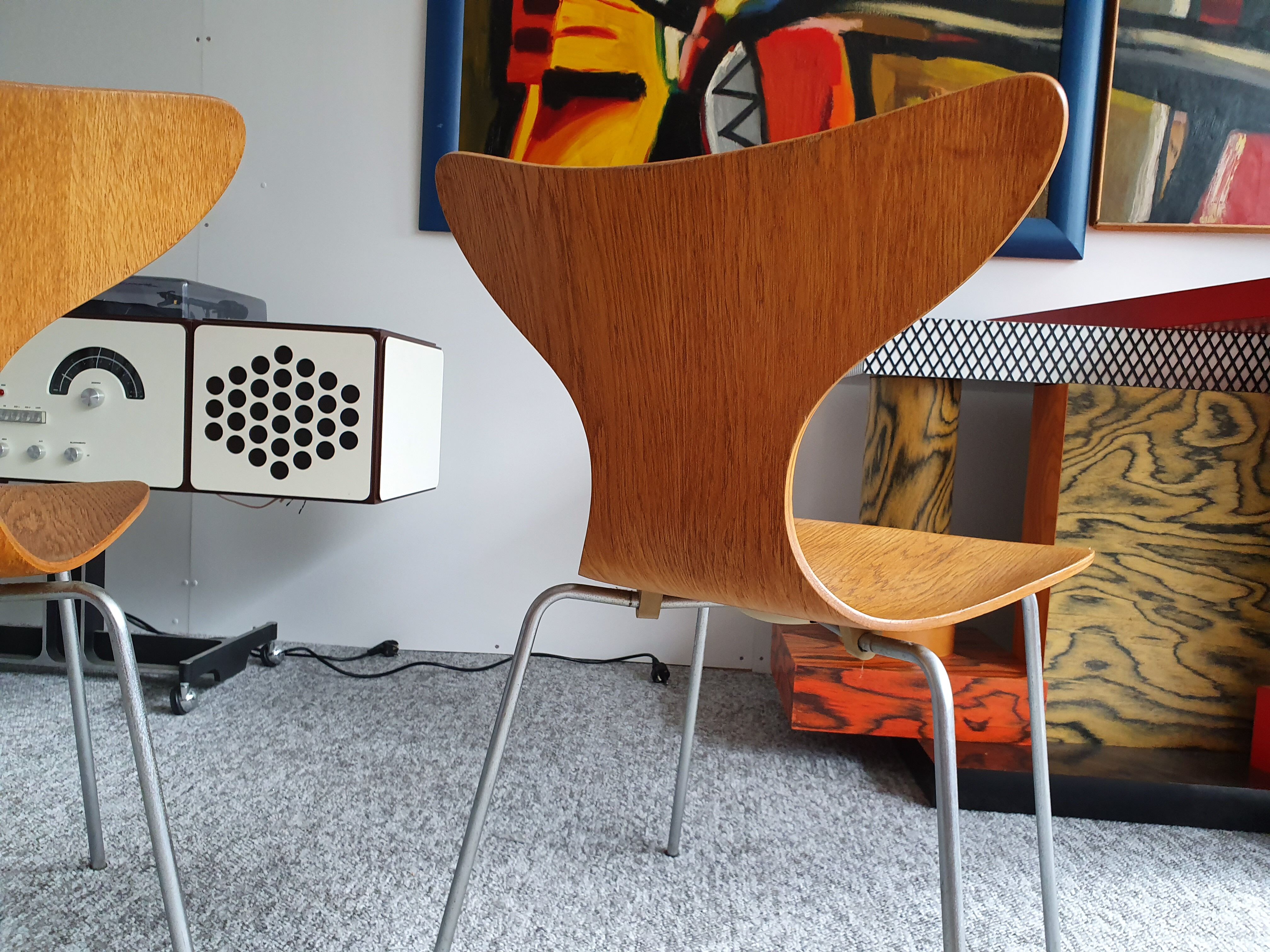 Pair 2 seagull chairs by Arne Jacobsen for Fritz Hansen