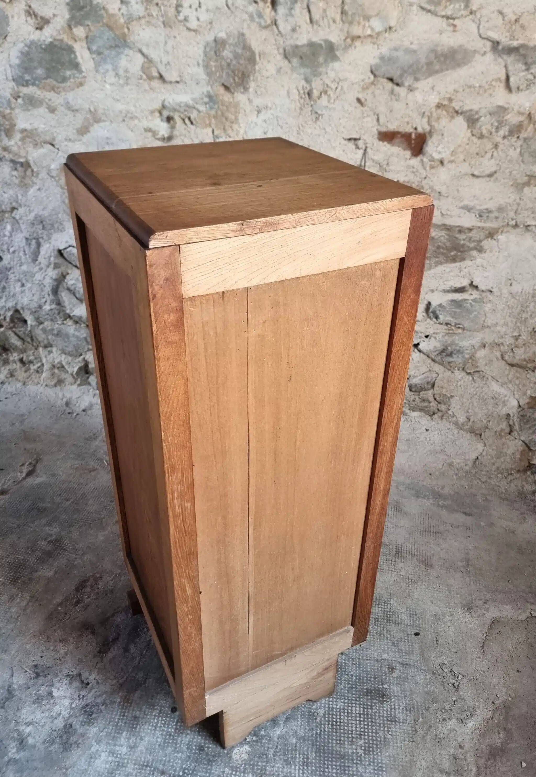 Armoire française Art déco des années 1920 – Petit placard de rangement verrouillable avec étagères (100 cm)