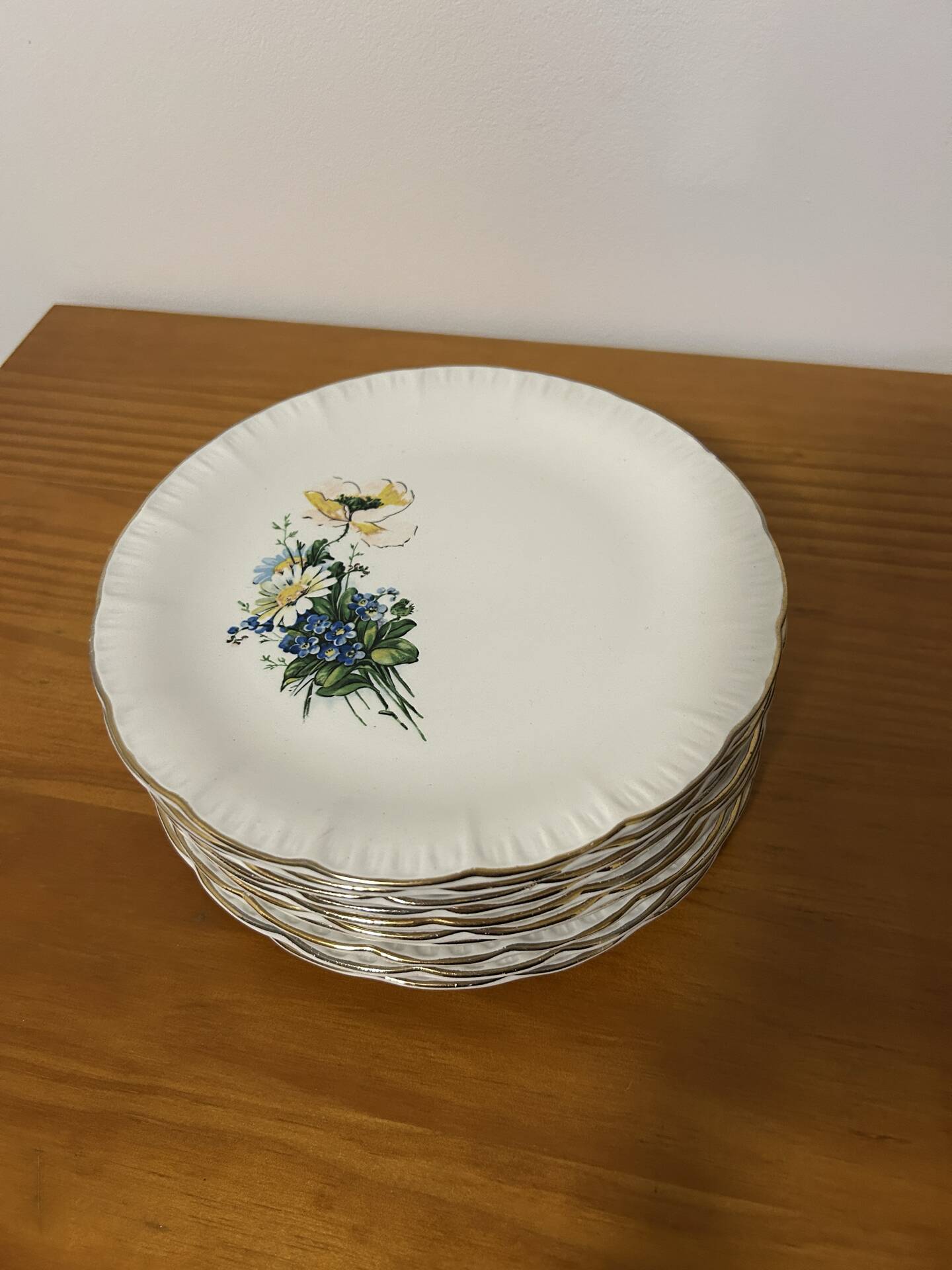 Set of 10 Antique Dessert Plates Digoin & Sarreguemines - Model